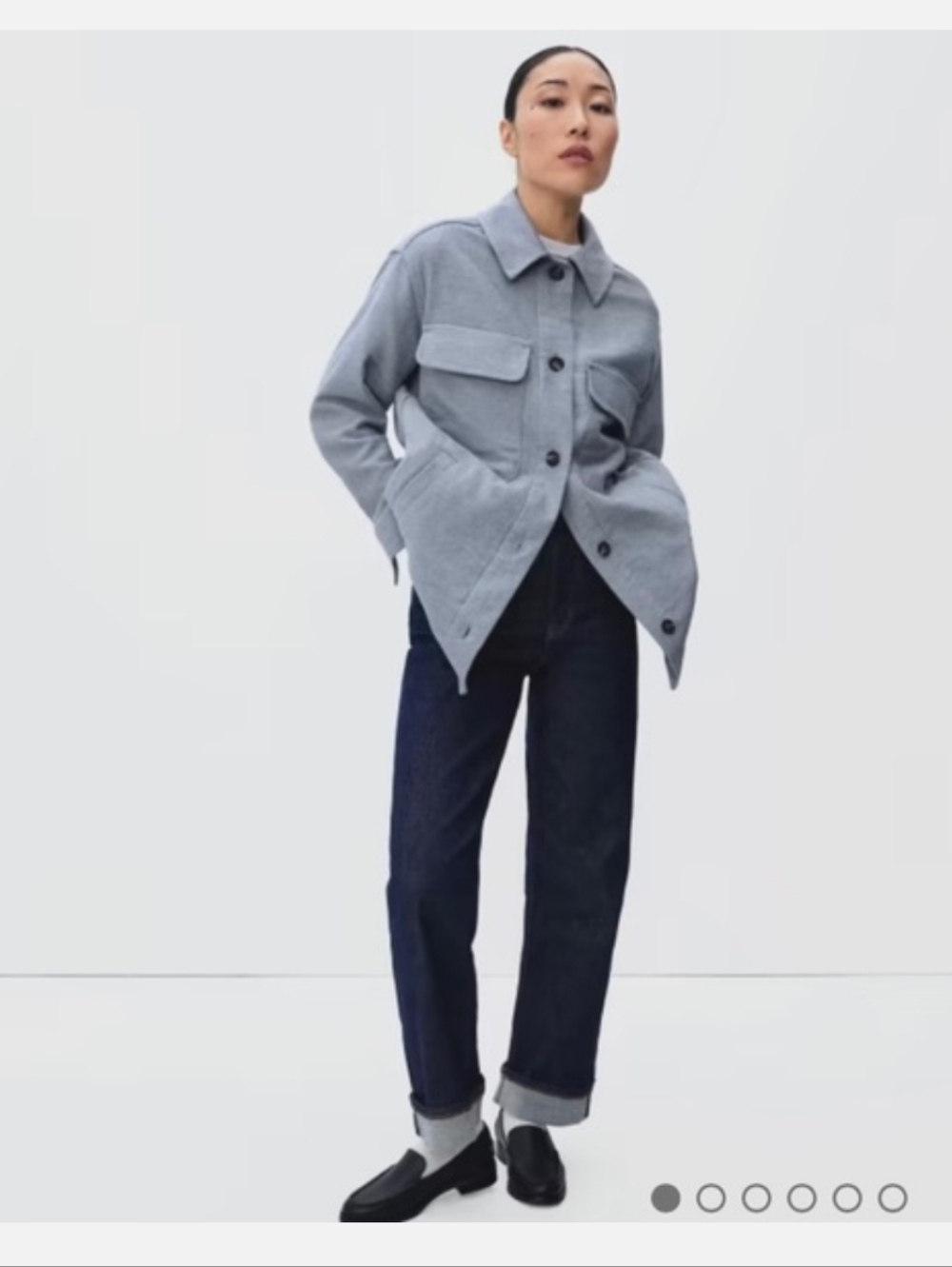 Everlane Light Gray Boxy Button-Front Jacket